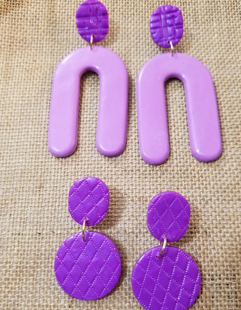 Handcrafted clay earrings